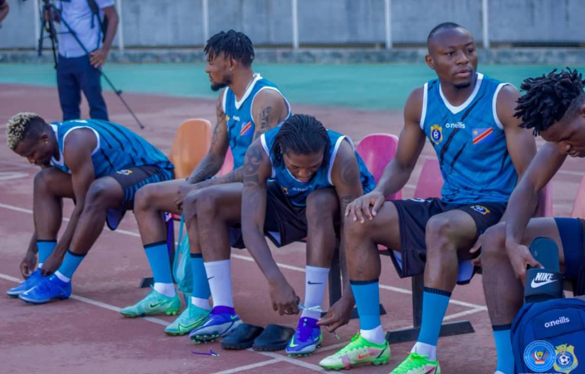 Les Léopards de la RDC en plein entraînement au stade des Martyrs de Kinshasa. 