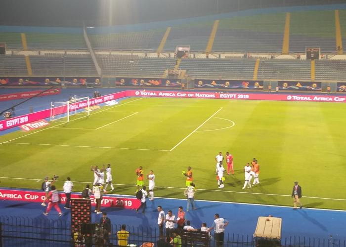Les Léopards de la RDC saluent leurs supporters après la large victoire obtenue sur le Zimbabwe (4-0) à la CAN 2019. 