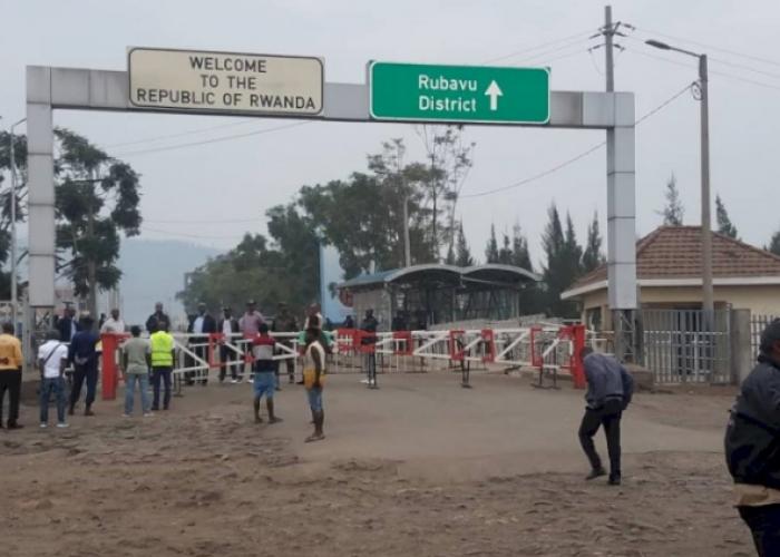 Frontière petite barrière vers Rwanda 