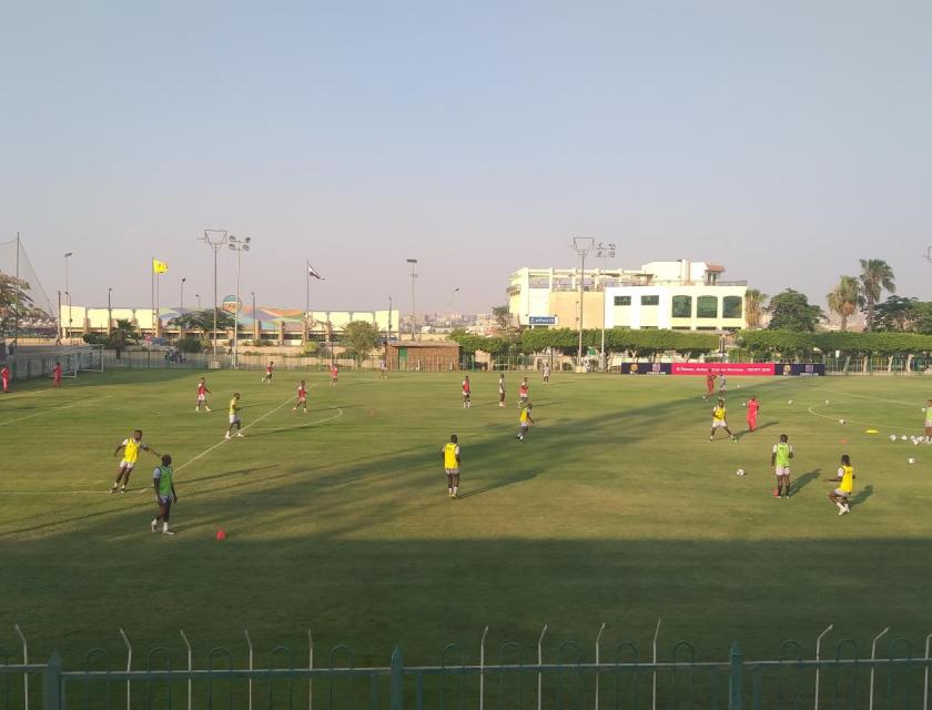 Les Léopards de la RDC s'entraînent sur le terrain d'Arab Contractors au Caire lors de la CAN 2019